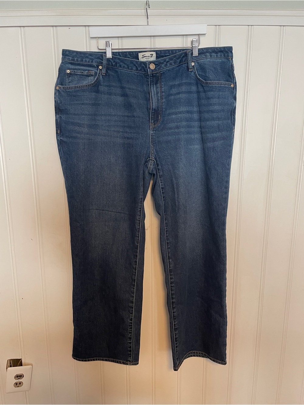 Seven7 Straight Dark Blue Jeans